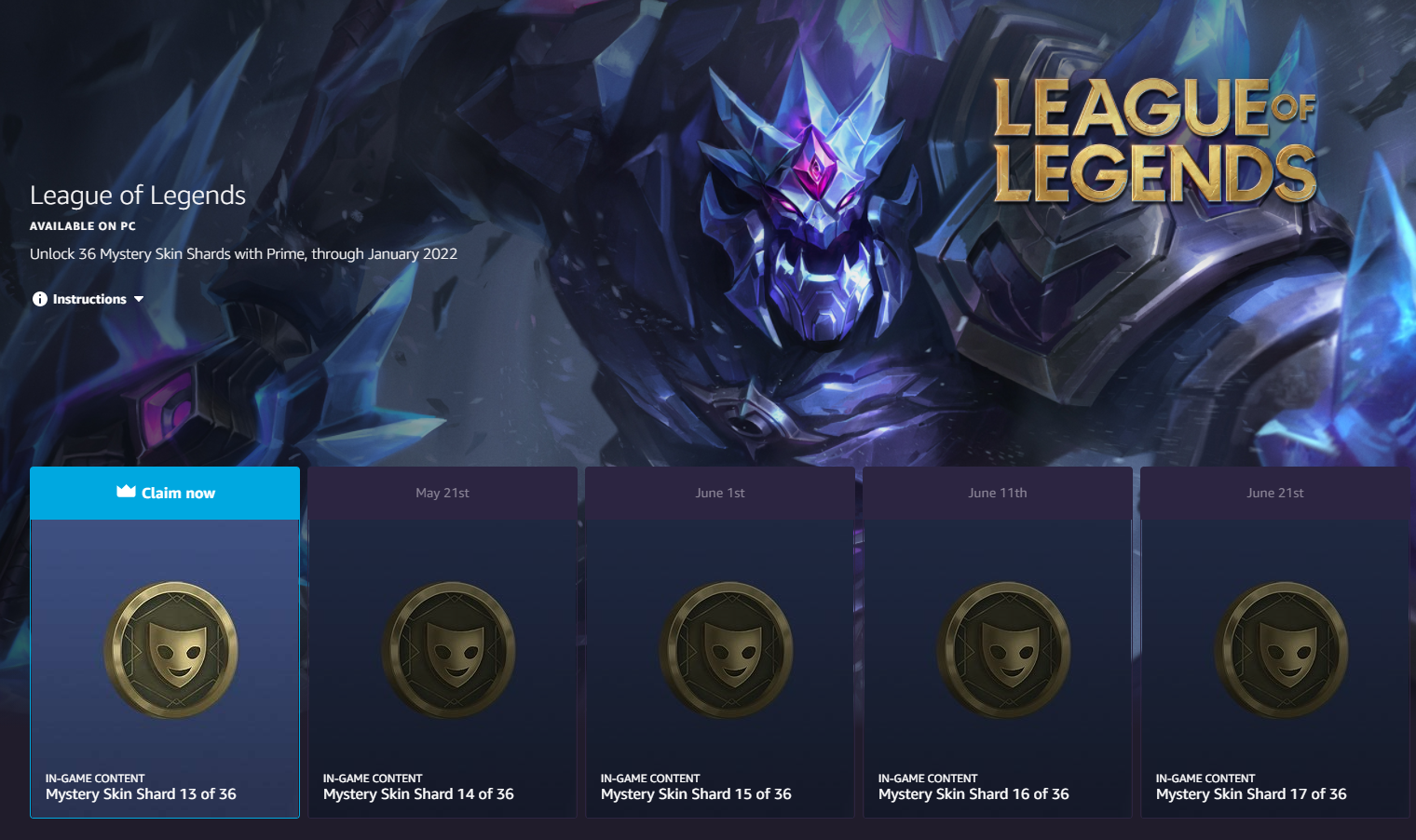 Here are all Prime Gaming exclusive rewards for LoL, VALORANT, TFT