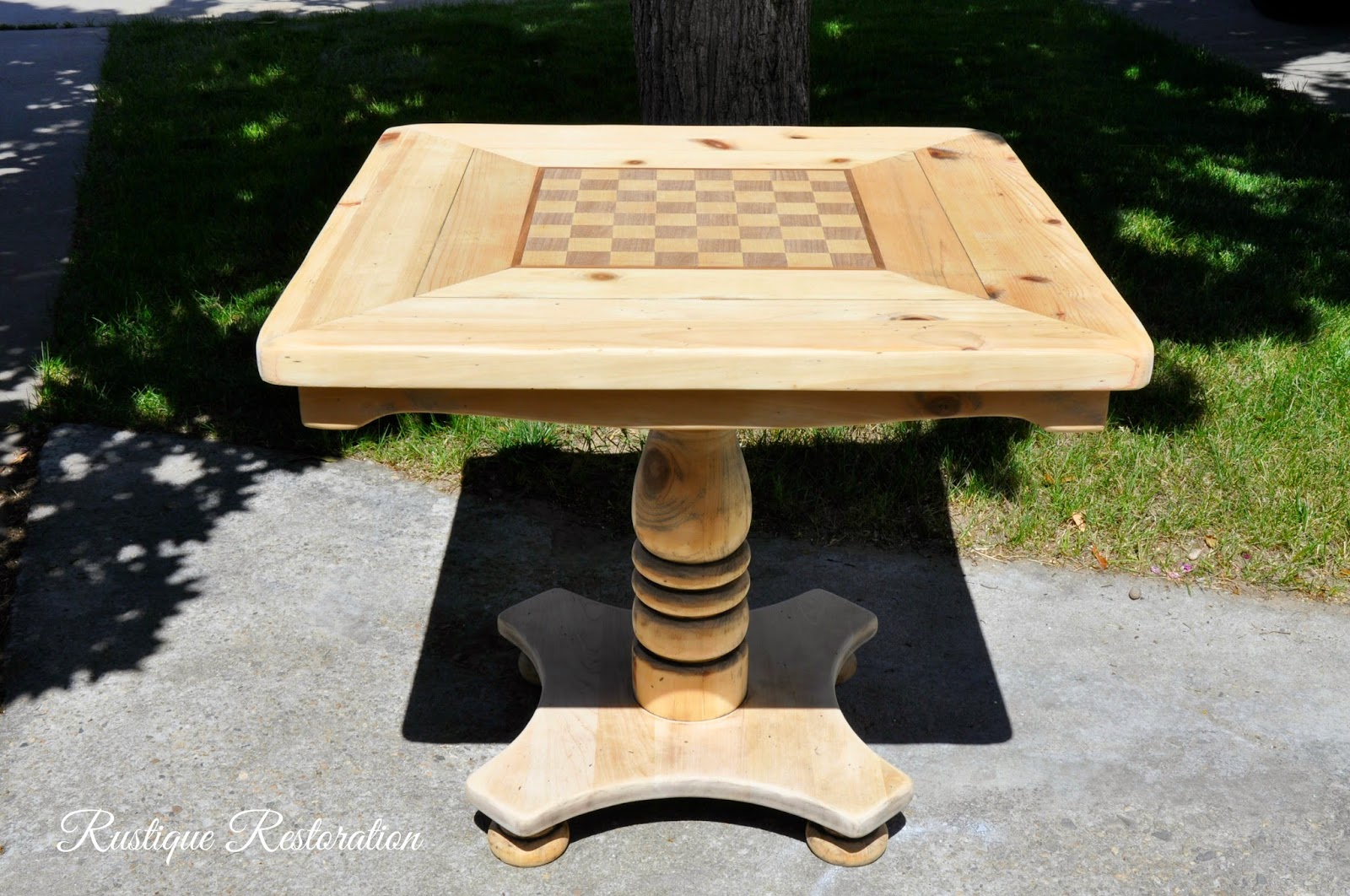 Rustique Restoration: A Vintage Checkerboard Table