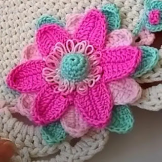 Aplique Flor de Loto a Crochet