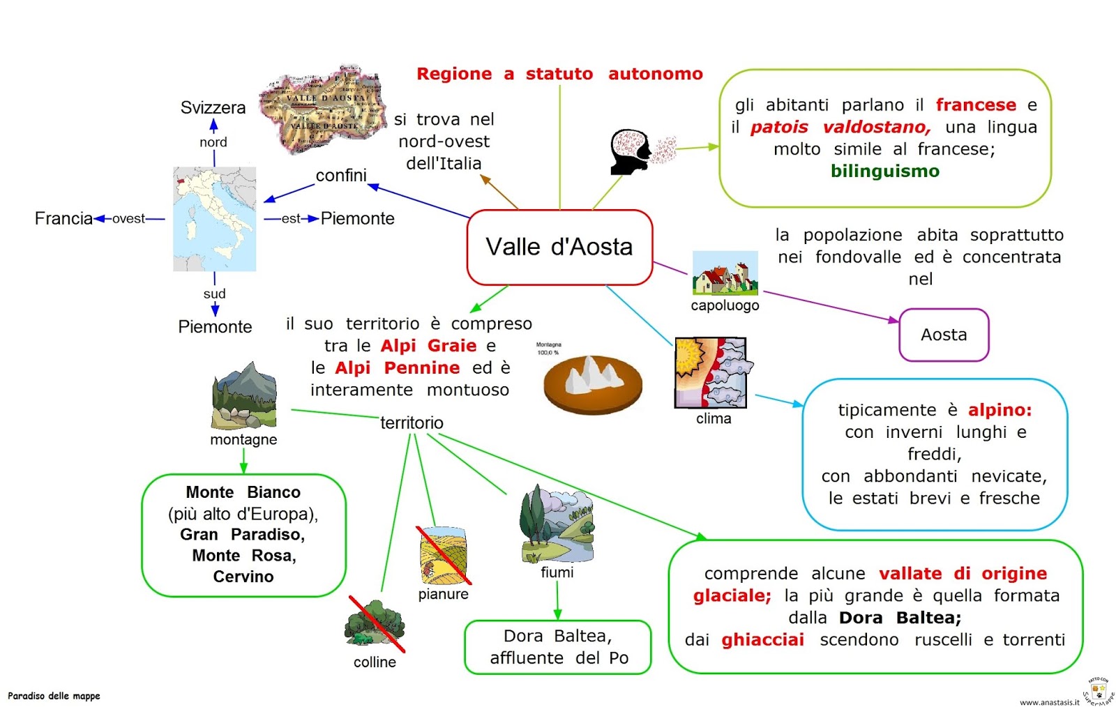 Paradiso delle mappe Valle d'Aosta territorio,