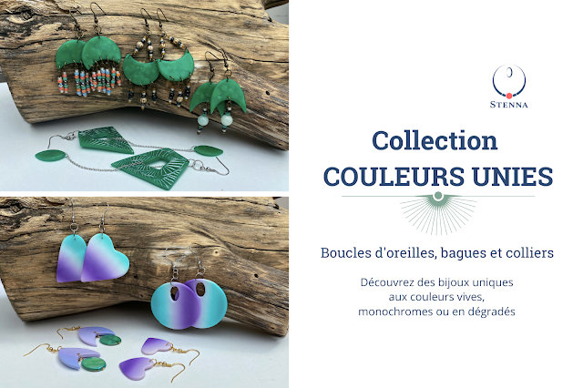 Collection Couleurs Unies : bijoux en pâte polymère Stenna bijoux