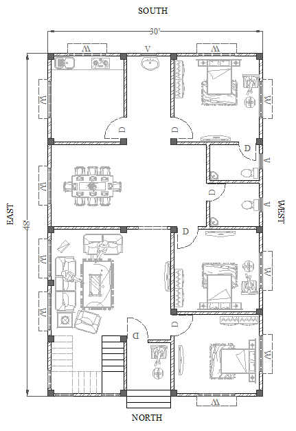 30 x 48 house plan design