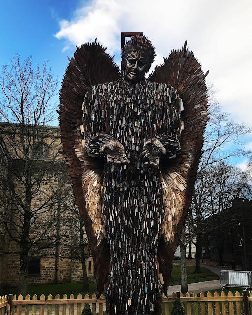 The Knife Angel at Blackburn, Lancashire