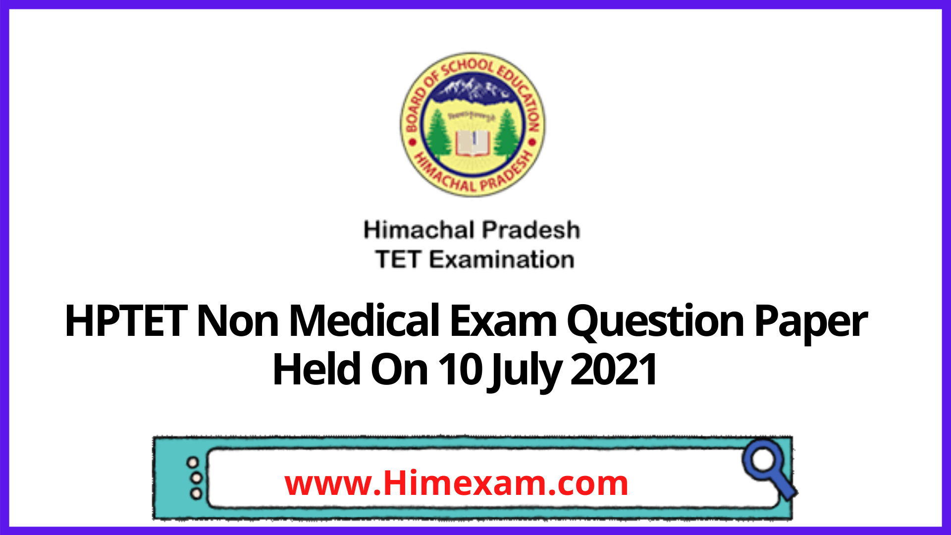 HPTET Non Medical Exam Question Paper Held On 10 July 2021