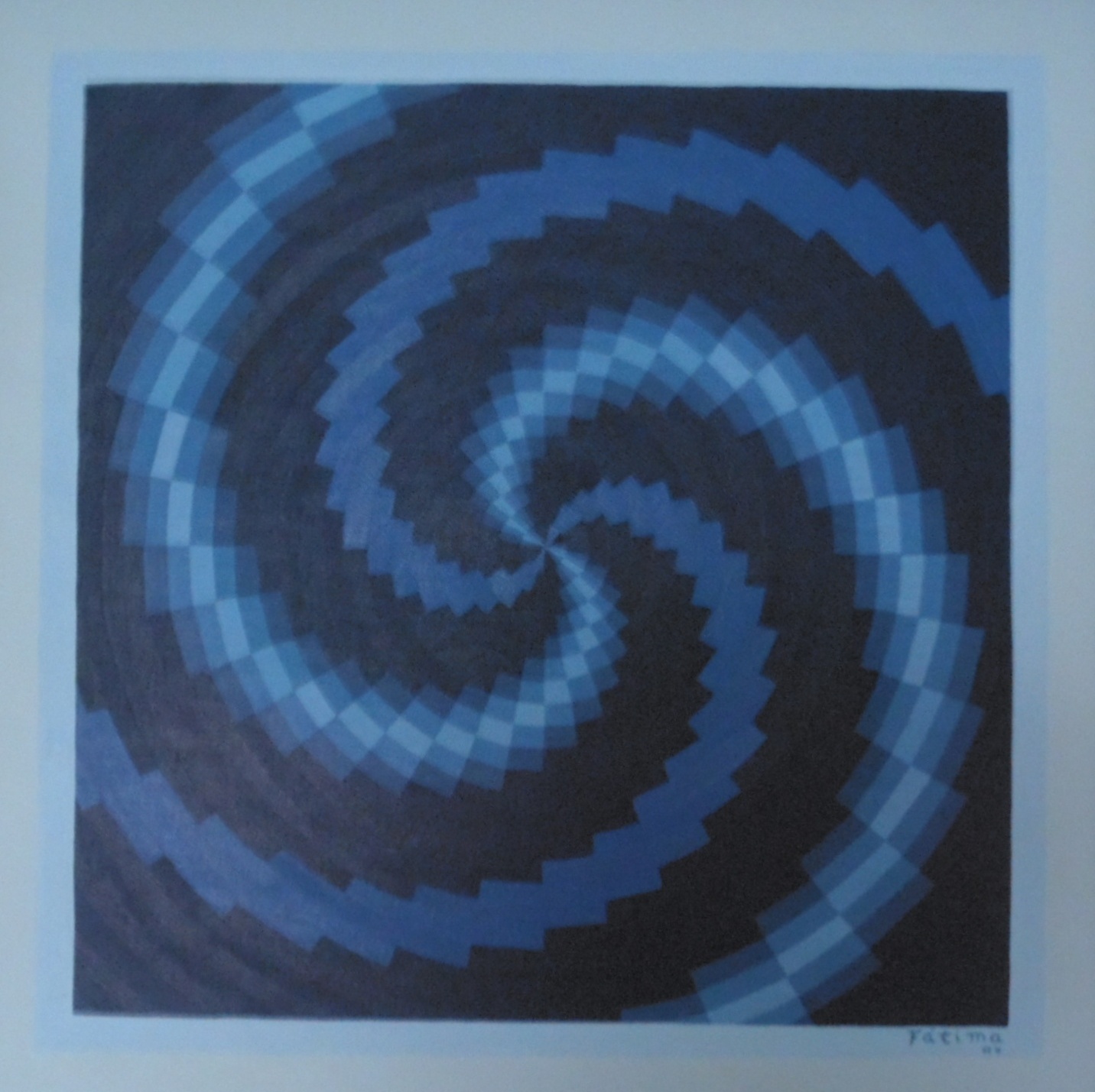 Vendo Pintura Op Art Azul 36