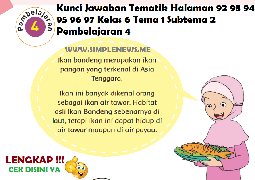 Lengkap Kunci Jawaban Tematik Halaman 92 93 94 95 96 97 Kelas 6 Tema 1 Subtema 2 Pembelajaran 4 Simple News Kunci Jawaban Lengkap Terbaru