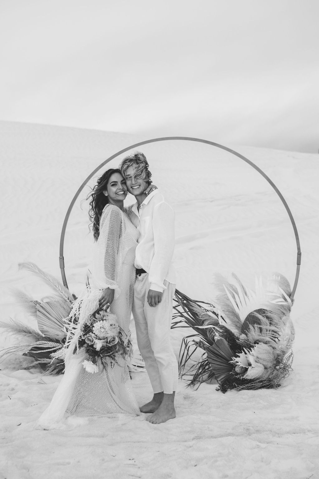 to the aisle australia | run away with me boho styled shoot perth Jypsea photography perth weddings sand dunes elopement bridal gowns hair makeup florals styled boho
