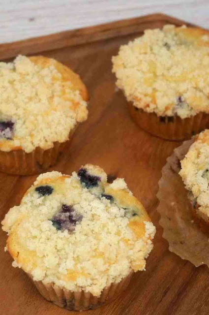 Blueberry Muffins With Cream Cheese Filling
