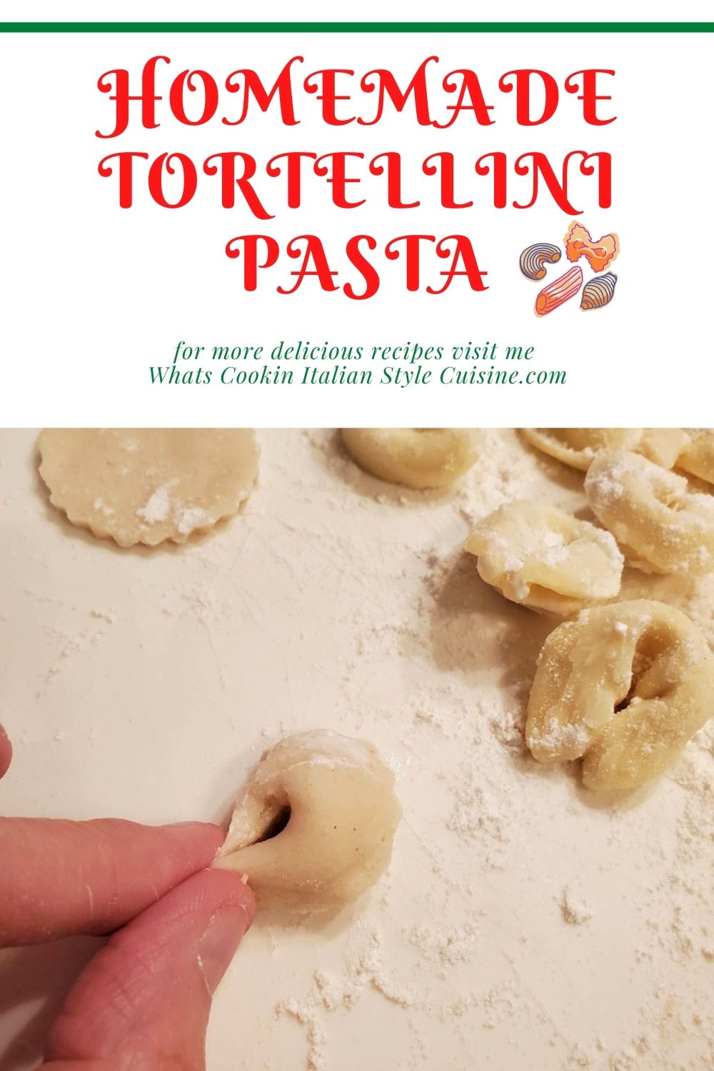 this is a pin for homemade tortellini pasta