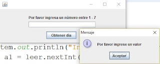 Solicitar un número y mostrar el día de la semana