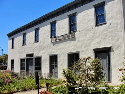 exterior of the Stevenson House Adobe and Garden in Monterey, California