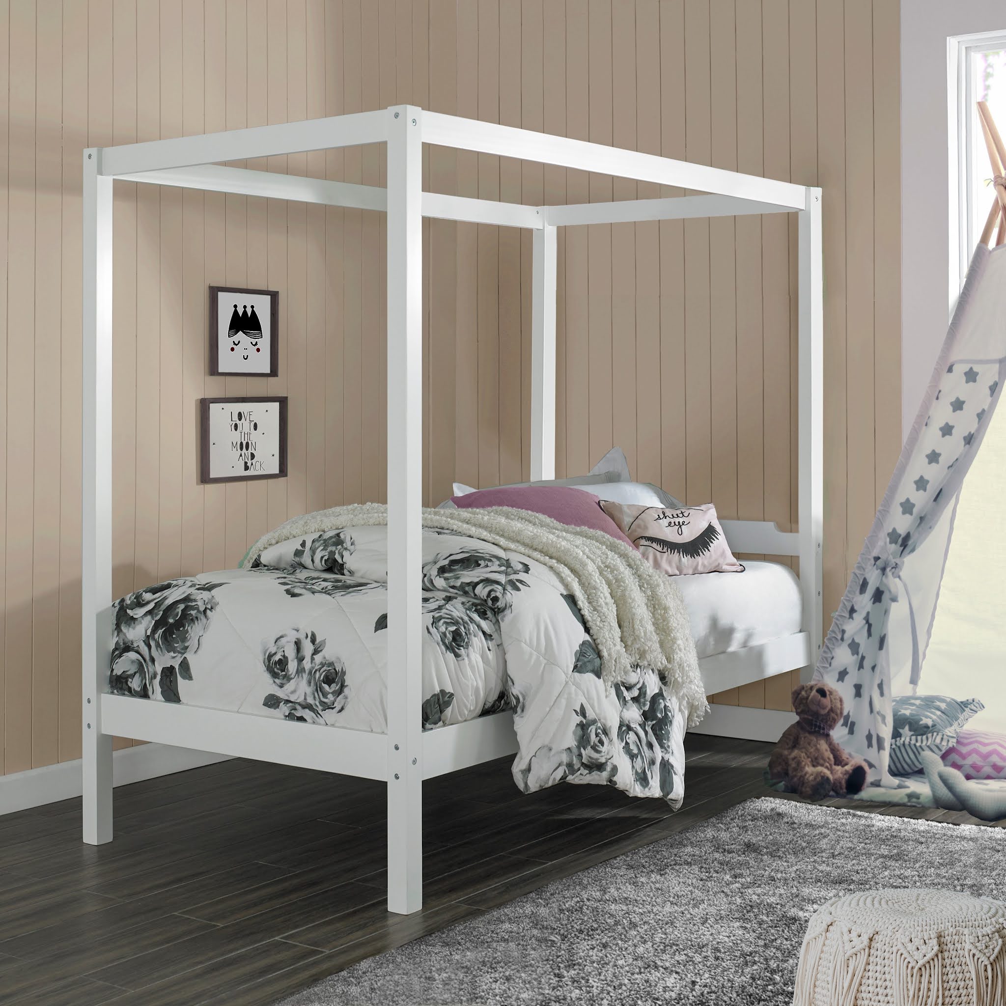 Twin Canopy Bed Frame Table Frame