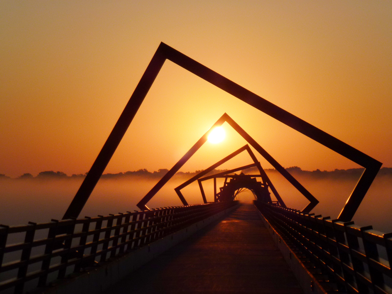 The High Trestle Trail Bridge in central Iowa, United States