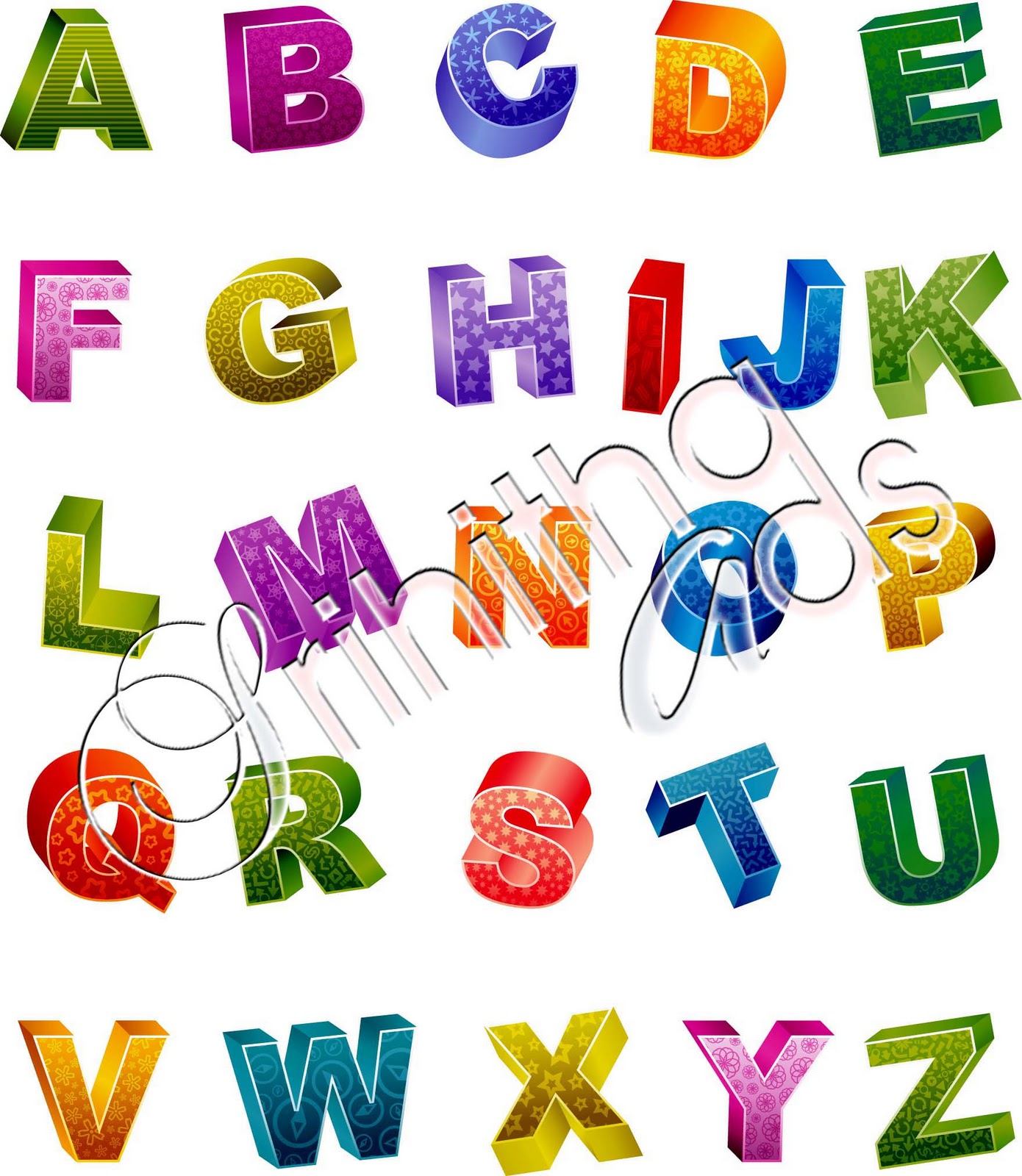 3D letters EPS+tiff | naveengfx