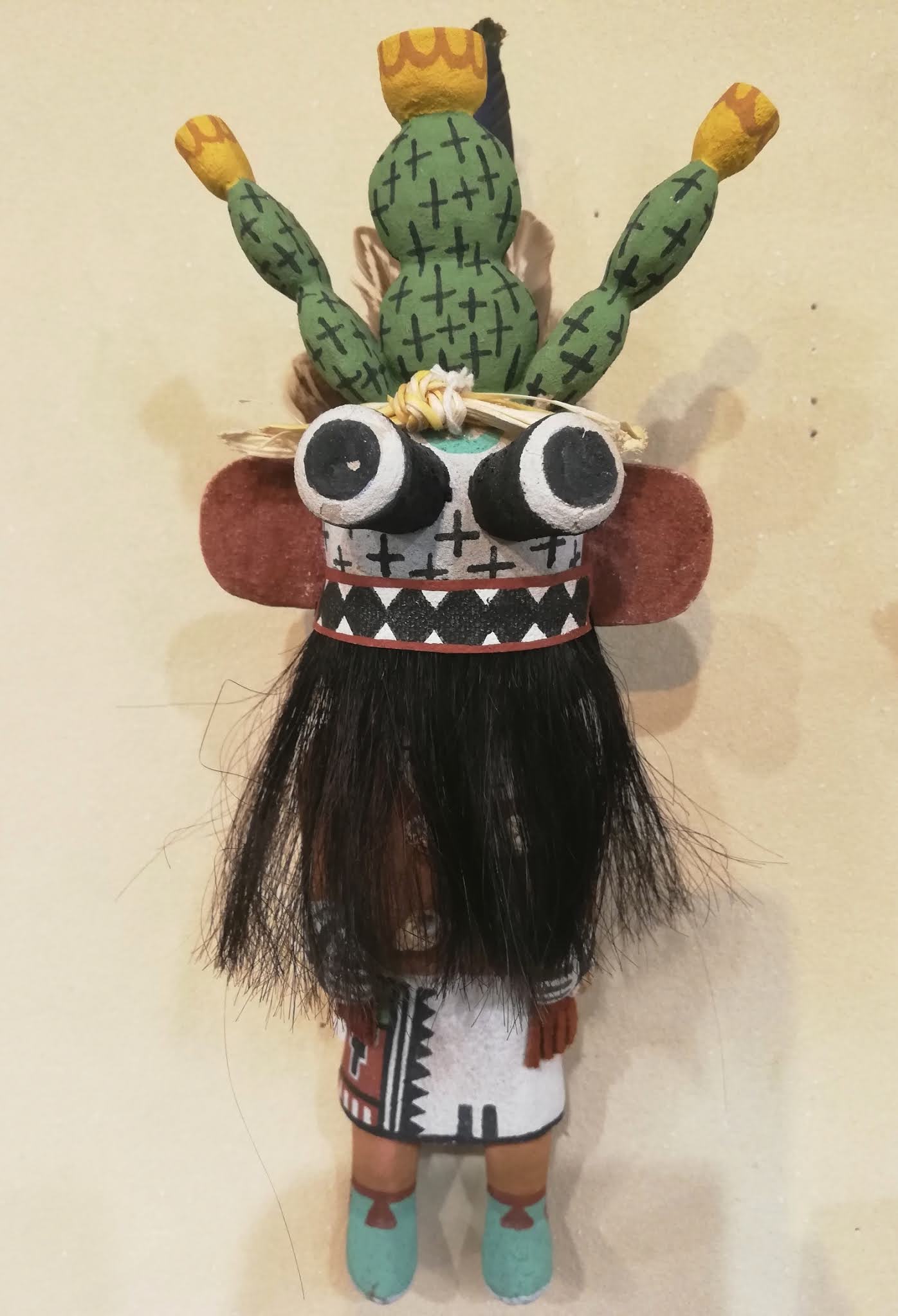 ホピ族 カチナドール 精霊 16cm 置物 HOPI カチーナ 木製 太鼓