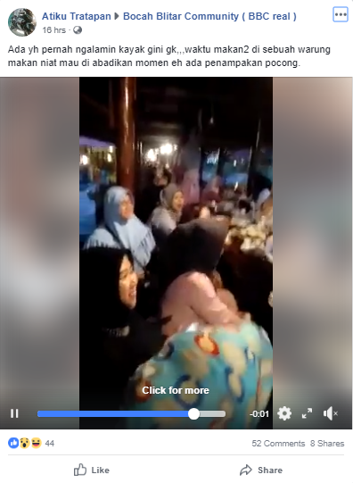 Heboh Video Penampakan Setan Diwarung Makan yang Diduga Penglarisan