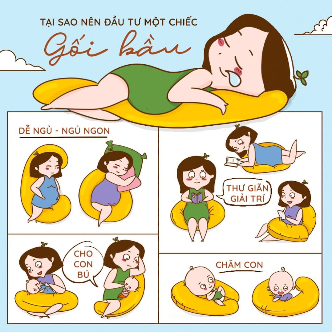 [A159] Gối Bà Bầu Đậu Khuyết: Bí quyết giúp Mẹ ngủ ngon, hết đau lưng