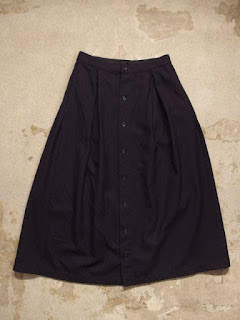 FWK by Engineered Garments "Tuck Skirt in Dk.Navy Uniform Serge"