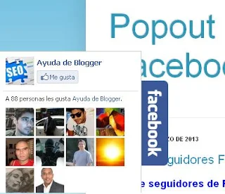 Caja de seguidores de facebook Popout para blogger