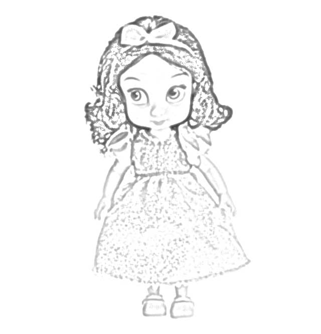 Disney Animators Collection Of Toddler Princesses Sketch Coloring Page