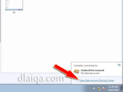 klik 'Open Network and Sharing Center'