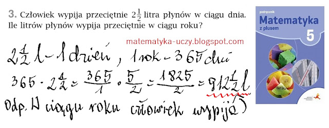 Zad. 2 i 3 str. 89 "Matematyka z plusem 5" Mnożenie ułamków przez liczby naturalne