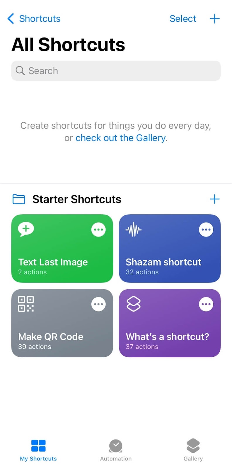 Shortcuts app