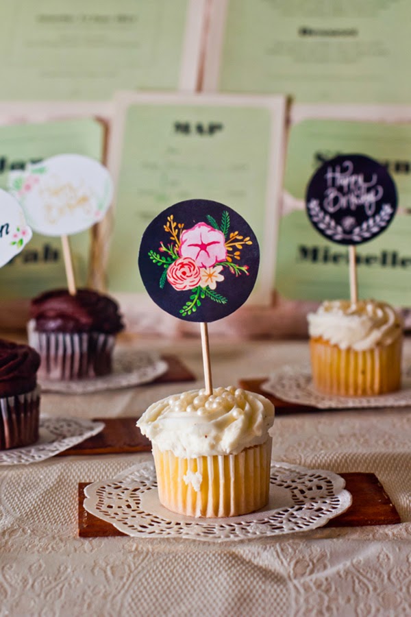 Cupcake Toppers by Happiness is... at the Durban Alternative Wedding Fair