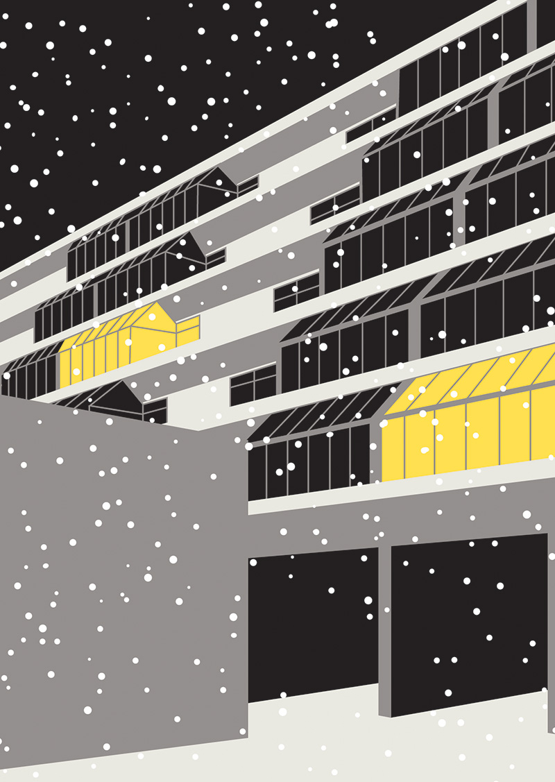 Modernist London Winter Cards graphic design