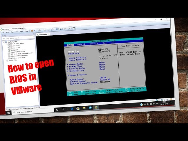How to open BIOS in VMware Workstation