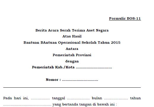 berita acara serah terima aset