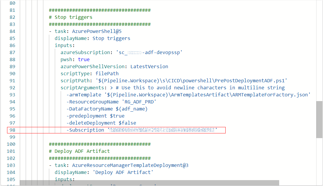 Microsoft BI Tools ADF Release ResourceGroupNotFound