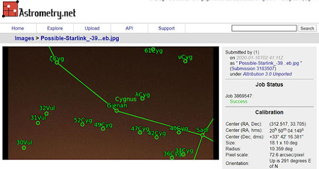 Nope; Astrometry shows the dots are stars, not satellites (Source: Palmia Observatory)