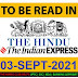 To be read in The Hindu, Indian Express Newspaper | 3rd September | The Hindu Club