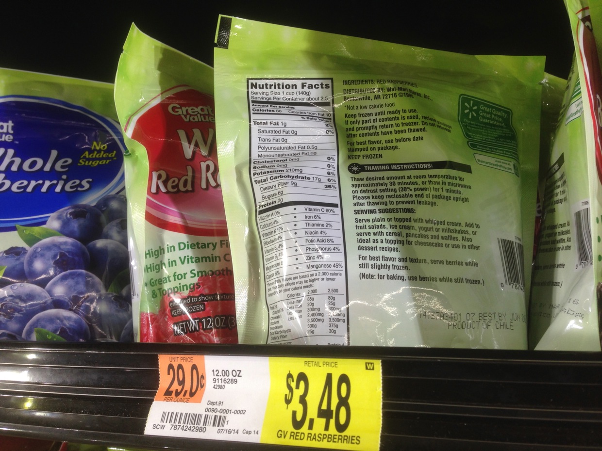 Healthy Grocery Raspberries, Great Value, 12 oz Walmart