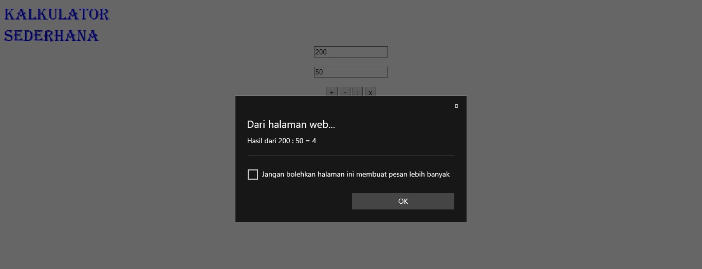 Kalkulator sederhana Javascript