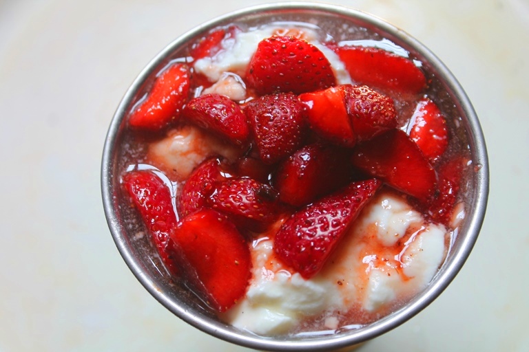 Yogurt with Vanilla Balsamic Strawberries Yummy Tummy