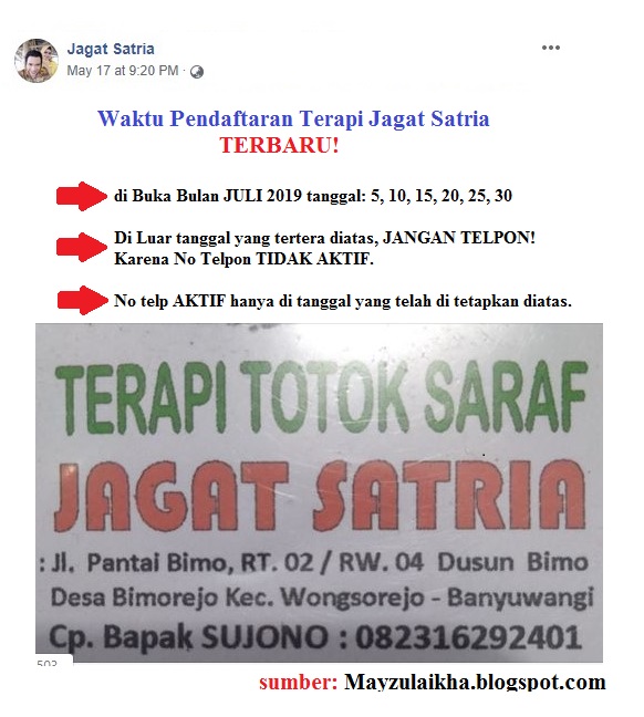 Cara Daftar Berobat Di Jagat Satria Banyuwangi Jagat Satria Banyuwangi