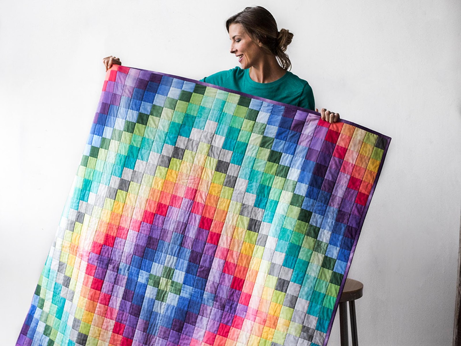 Busy Hands Quilts Rainbow Trip Around the World Throw Quilt