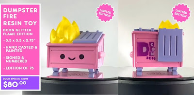 Designer Con 2019 Exclusive Dumpster Fire Glitter Flame Edition Resin Figure by 100% Soft