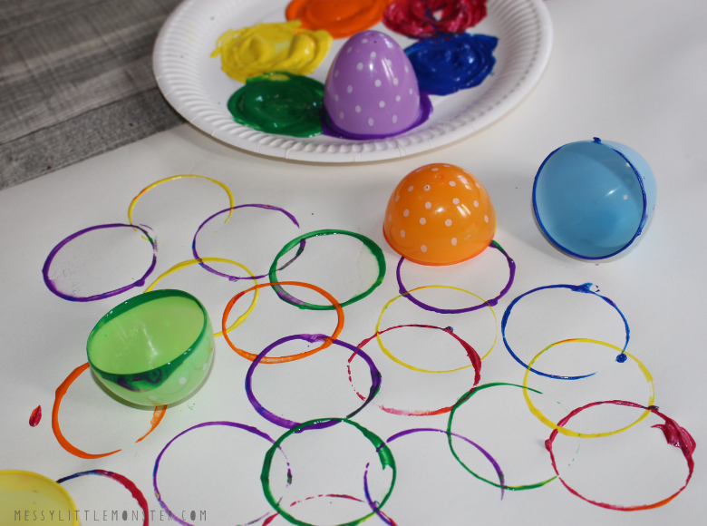 Plastic Easter Egg Painting for Toddlers Messy Little Monster