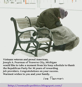 Republican Party Homeless Veteran Trickle Down