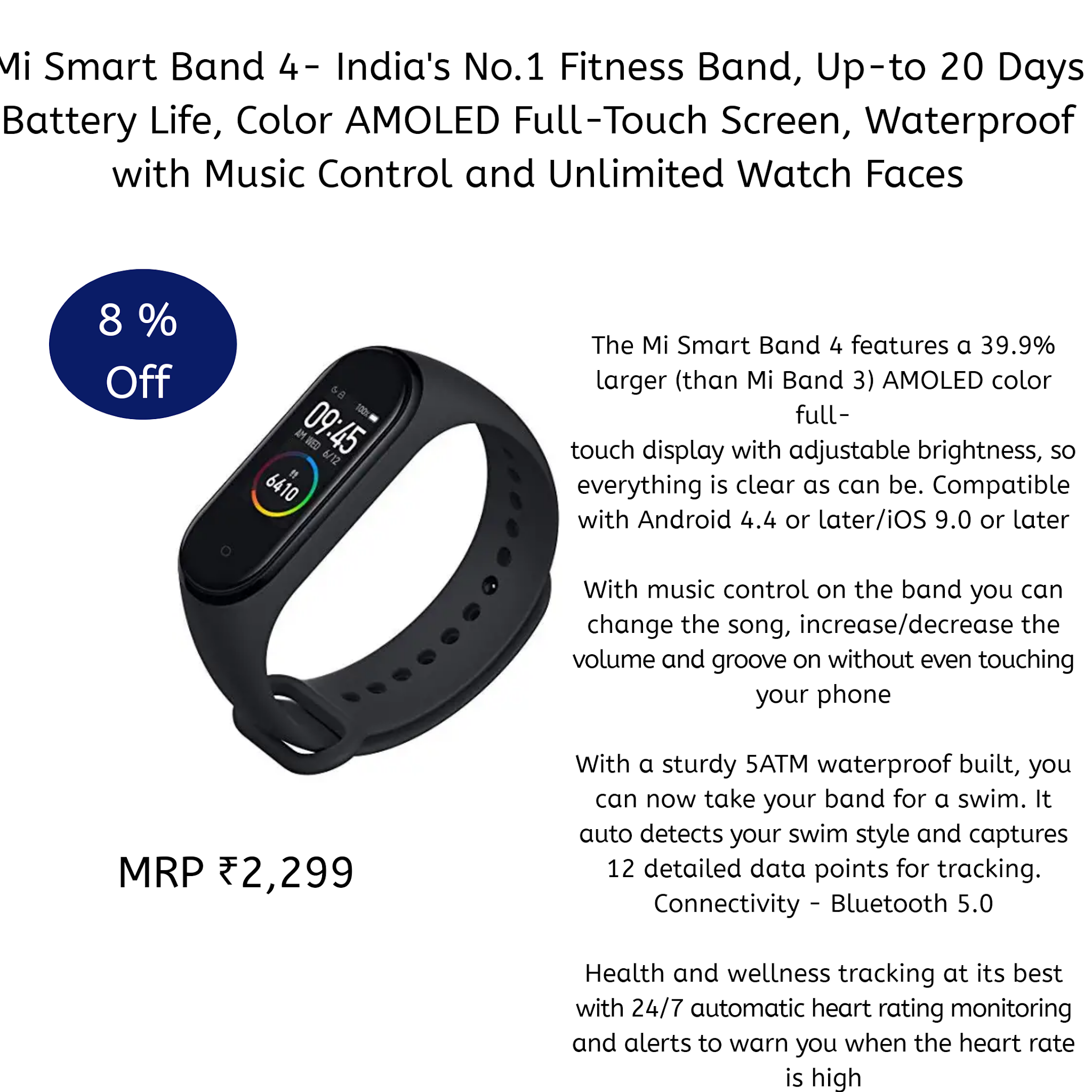 Best Fitness Band at Amazon.in Upto 8 % off on product