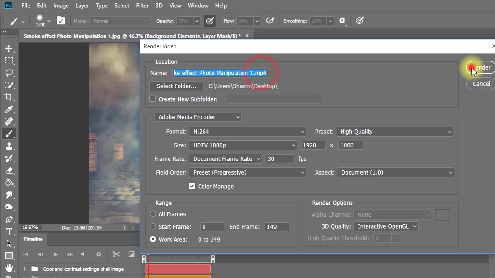 1 Click Animated Smoke Effects Photoshop Actions