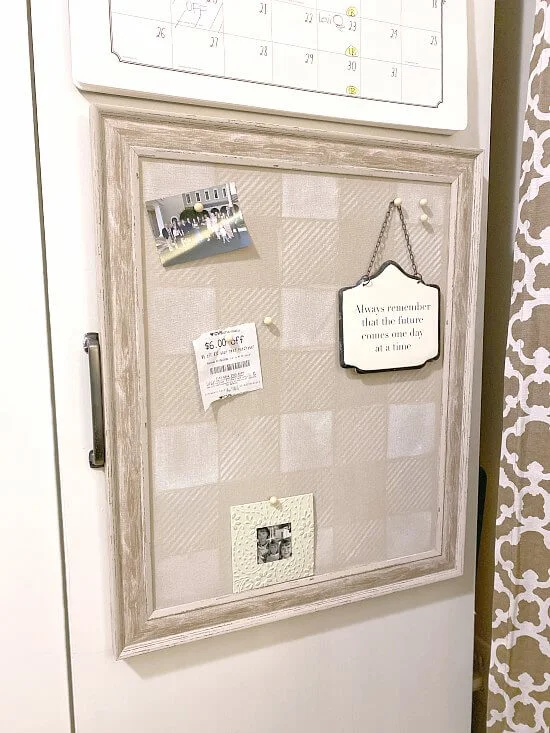 Neutral buffalo check bulletin board for the home office