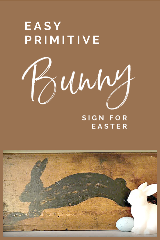 primitive bunny sign with overlay