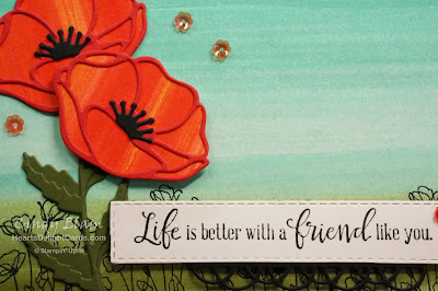 Painted Poppies, Baby-wipe technique, Stampin' Up!, Heart's Delight Cards