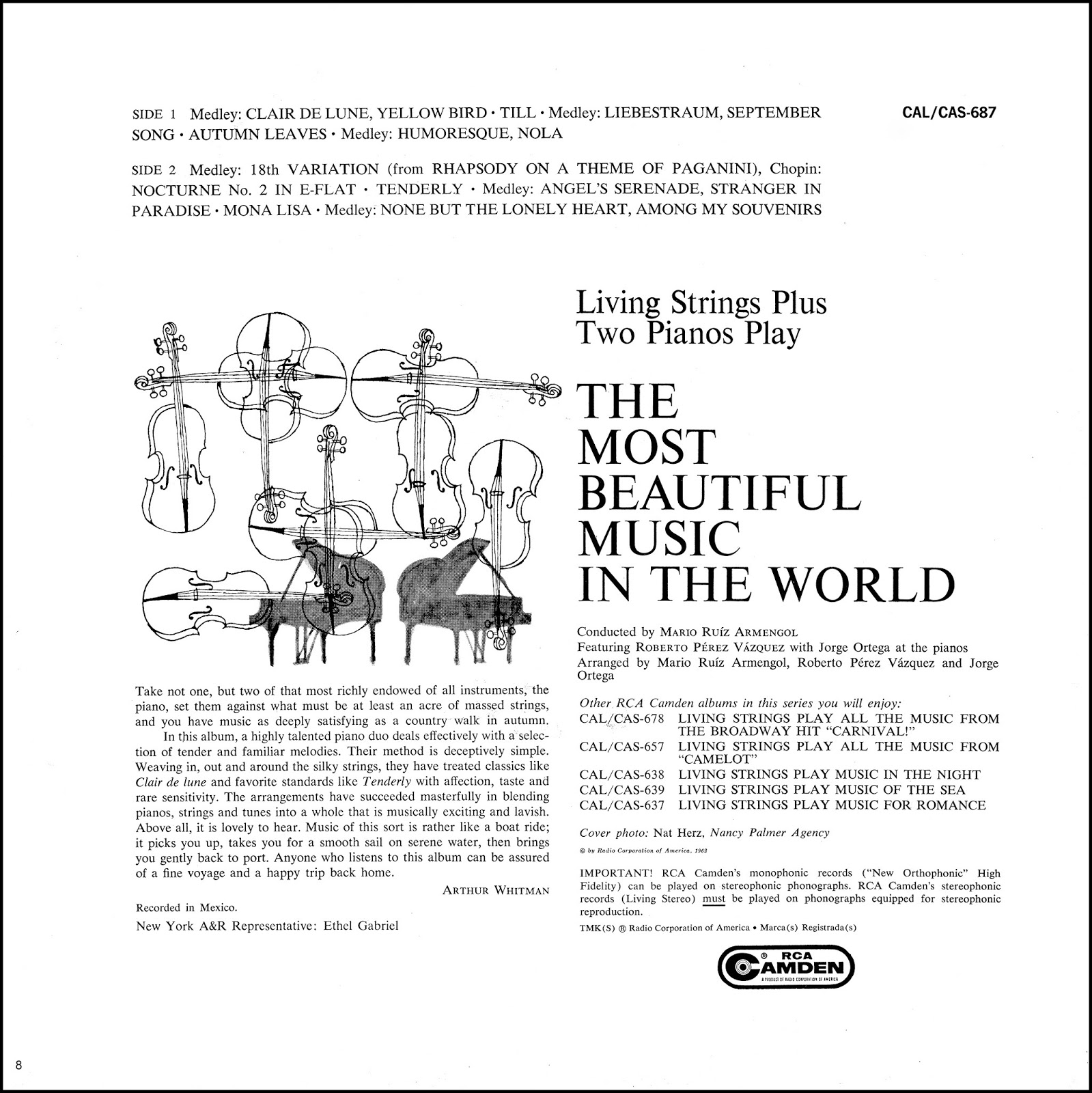 The Vinyl Cloak The Living Strings Plus Two Pianos Play The Most