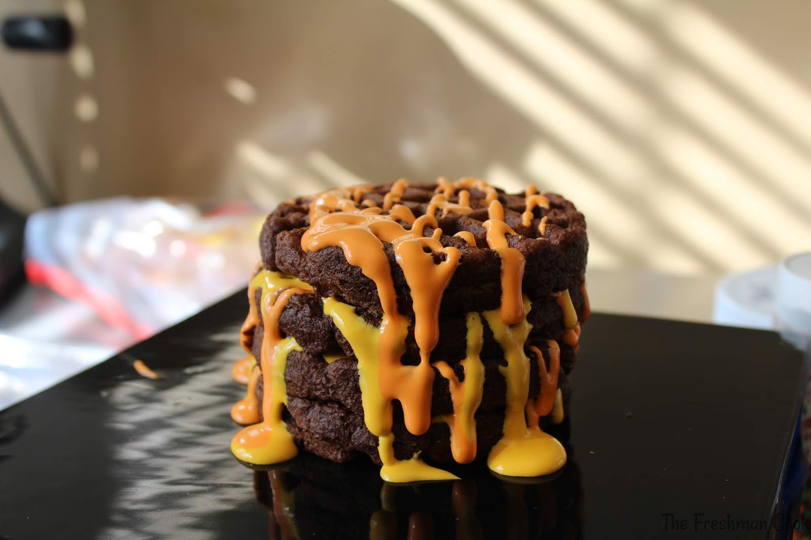 The Freshman Cook: Chocolate Mini Waffles / #Choctoberfest
