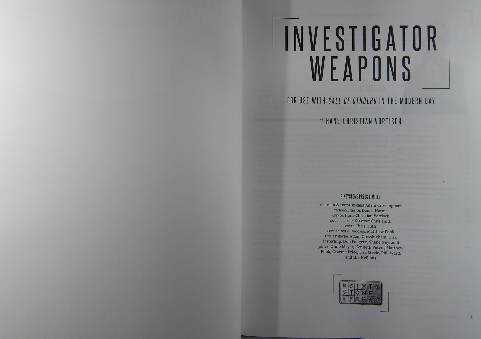 Call Of Cthulhu Investigator Weapons